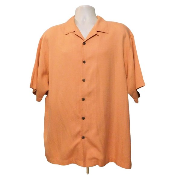 Tommy Bahama Other - Tommy Bahama Shirt L Orange Short Sleeve 100% Silk
